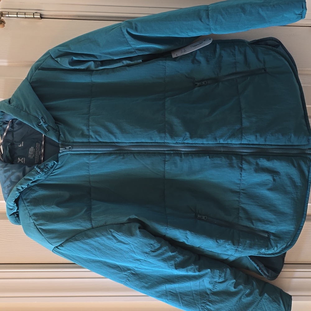 XERSION BRAND WOMEN'S HOODED TEAL WINTER COAT SIZE LARGE